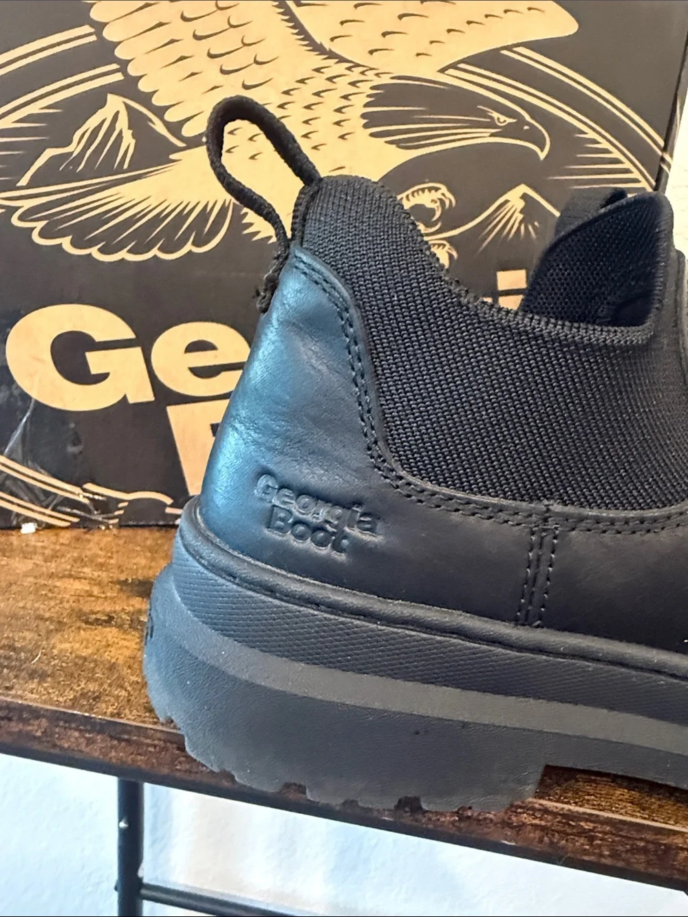 Georgia Boot Romeo Superlyte Black Slip-On Work-Casual Loafers in Box 8.5 Men’s